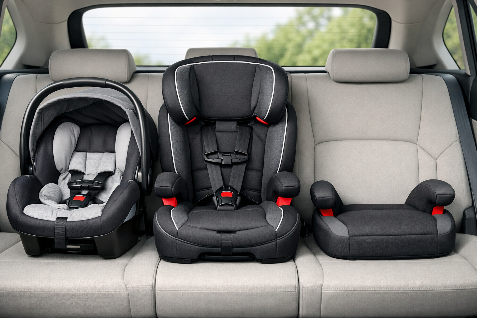 Diferença entre bebê conforto, cadeirinha de carro e assento de elevação infantil